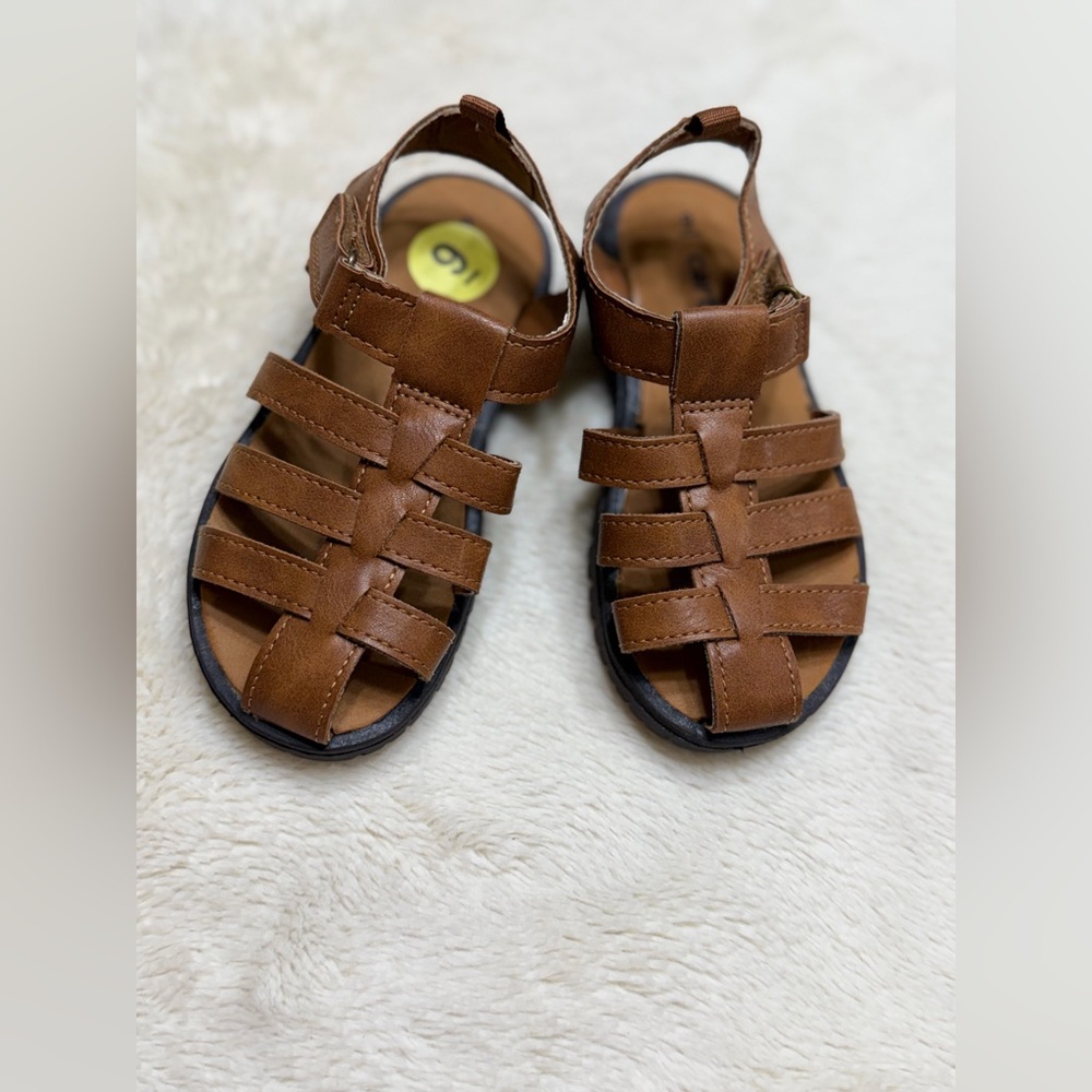 Carter's Toddler Brown Faux-Leather Strappy Sandals